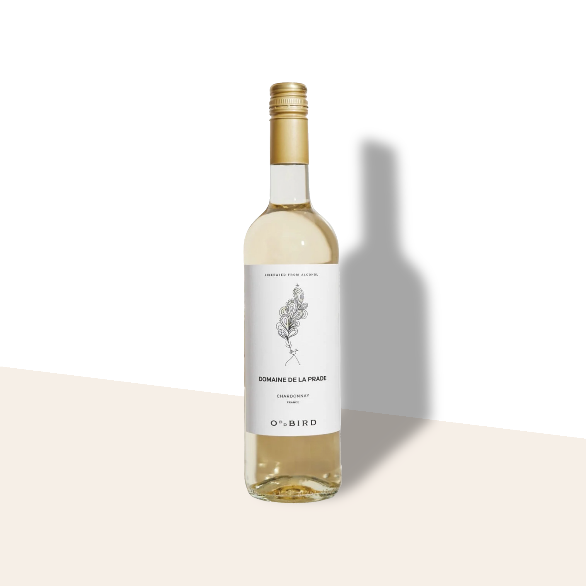 Oddbird Domaine de la Prade Chardonnay analcolico con profumo di agrumi, mela verde e finale fresco.
