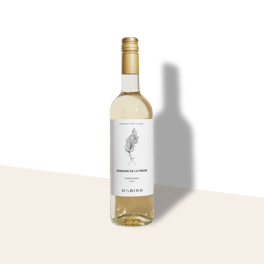 Oddbird Domaine de la Prade Chardonnay analcolico con profumo di agrumi, mela verde e finale fresco.
